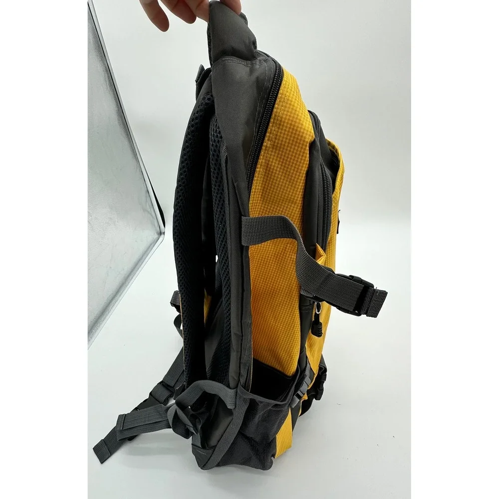 Langfeng Backpack Unisex Outdoor‎ Hiking Travel Rucksack Yellow Grey OS